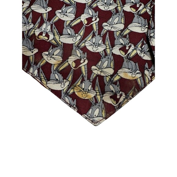 90s Vintage Looney Tunes Bugs Bunny All Over Print Silk Vest Size Medium READ - Picture 10 of 16